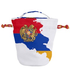 Borders Country Flag Geography Map Drawstring Bucket Bag by Sapixe