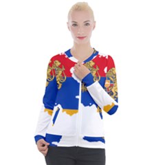 Borders Country Flag Geography Map Casual Zip Up Jacket by Sapixe