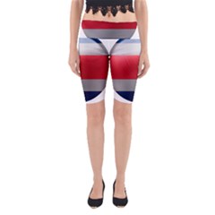 Costa Rica Flag Country Symbol Yoga Cropped Leggings by Sapixe