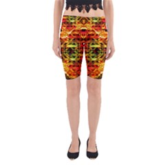 Mosaic Structure Grain Mode Yoga Cropped Leggings by Pakrebo