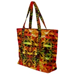 Mosaic Structure Grain Mode Zip Up Canvas Bag by Pakrebo