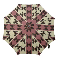Butterflies Pink Old Old Texture Hook Handle Umbrellas (large) by Pakrebo