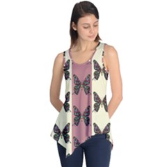 Butterflies Pink Old Old Texture Sleeveless Tunic by Pakrebo