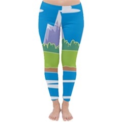 Nature Tree Water Grass Sun Classic Winter Leggings by Pakrebo