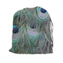 Peacock Feather Pattern Plumage Drawstring Pouch (XXL) View1
