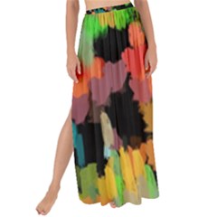 Paint Brushes On A Black Background                              Maxi Chiffon Tie-up Sarong by LalyLauraFLM