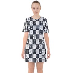 J 8 Sixties Short Sleeve Mini Dress by ArtworkByPatrick