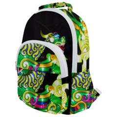 Green Ki Rin Rounded Multi Pocket Backpack by Riverwoman