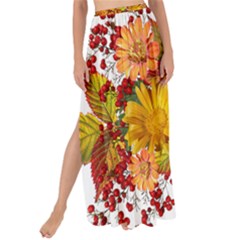 Flowers Arrangement Autumn Daisies Maxi Chiffon Tie-up Sarong by Simbadda