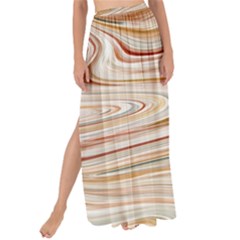 Brown And Yellow Abstract Painting Maxi Chiffon Tie-up Sarong by Simbadda