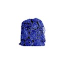 Neon Abstract Cobalt Blue Wood Drawstring Pouch (XS) View1