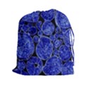 Neon Abstract Cobalt Blue Wood Drawstring Pouch (XXL) View1