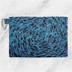 Neon Abstract Surface Texture Blue Canvas Cosmetic Bag (xl) by HermanTelo