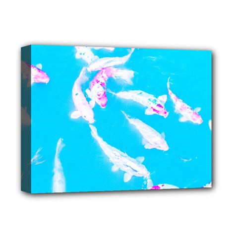 Koi Carp Scape Deluxe Canvas 16  X 12  (stretched)  by essentialimage
