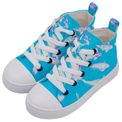 Koi Carp Scape Kids  Mid-top Canvas Sneakers by essentialimage