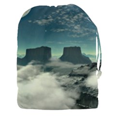 Lunar Landscape Space Mountains Drawstring Pouch (xxxl) by Simbadda