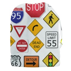 Street Signs Stop Highway Sign Drawstring Pouch (xxxl) by Simbadda