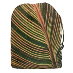 Leaf Patten Lines Colorful Plant Drawstring Pouch (xxxl) by Simbadda
