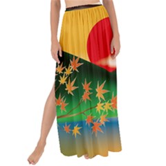 Mount Fuji Japan Lake Sun Sunset Maxi Chiffon Tie-up Sarong by Simbadda