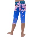 Sakura Cherry Blossom Night Moon Kids  Lightweight Velour Capri Leggings  View4