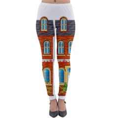 City Buildings Brick Architecture Lightweight Velour Leggings by Simbadda