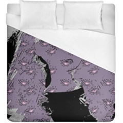 Wide Eyed Girl Grey Lilac Duvet Cover (king Size) by snowwhitegirl
