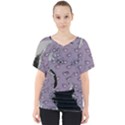 Wide Eyed Girl Grey Lilac V-Neck Dolman Drape Top View1