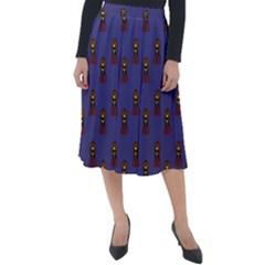 Nerdy 60s  Girl Pattern Dark Purple Classic Velour Midi Skirt  by snowwhitegirl