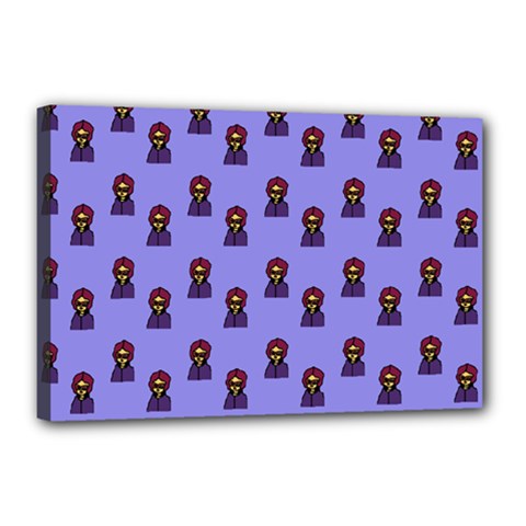 Nerdy 60s  Girl Pattern Purple Canvas 18  X 12  (stretched) by snowwhitegirl