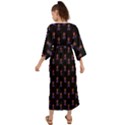 Nerdy 60s  Girl Pattern Black Grecian Style  Maxi Dress View2