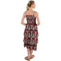 Heart Skeleton Face Pattern Burgundy Layered Bottom Dress View2