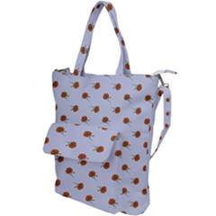 Peach Rose Blue Shoulder Tote Bag by snowwhitegirl