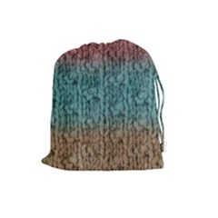Knitted Wool Ombre 1 Drawstring Pouch (large) by snowwhitegirl