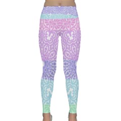 Vintage Pastel Mandala White Lightweight Velour Classic Yoga Leggings by snowwhitegirl