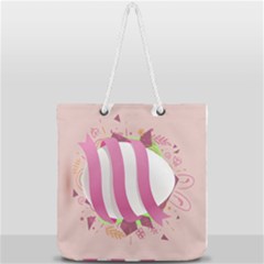 Easter Egg Colorful Spring Color Full Print Rope Handle Tote (large) by Simbadda