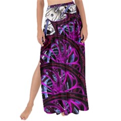 Fractal Background Swirl Art Skull Maxi Chiffon Tie-up Sarong by Simbadda
