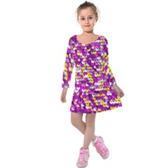 Funky Sequins Kids  Long Sleeve Velvet Dress by essentialimage