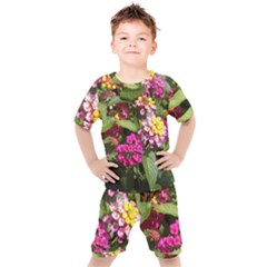 Summer Lantana W Bee Kids  Tee And Shorts Set by Riverwoman