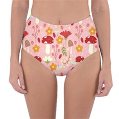 Floral Surface Pattern Design Reversible High-waist Bikini Bottoms by Sudhe