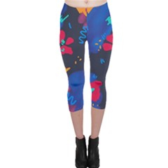 Patterns Rosebuds Capri Leggings  by Sudhe