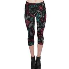 Abstract Pattern Capri Leggings  by Sudhe