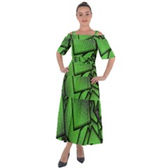 Binary Digitization Null Green Shoulder Straps Boho Maxi Dress  by HermanTelo