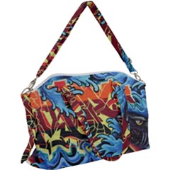 Graffiti Colourful Street Art Art Canvas Crossbody Bag by Simbadda