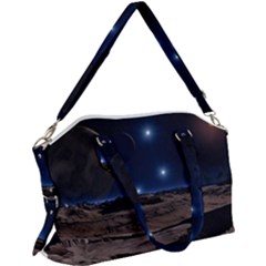 Lunar Landscape Star Brown Dwarf Canvas Crossbody Bag by Simbadda