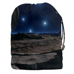 Lunar Landscape Star Brown Dwarf Drawstring Pouch (xxxl) by Simbadda