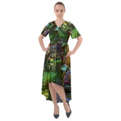 Venice City Italy Architecture Front Wrap High Low Dress by Simbadda
