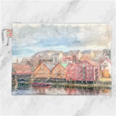 Architecture City Buildings River Canvas Cosmetic Bag (xxl) by Simbadda