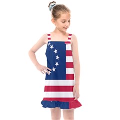 Betsy Ross Flag Kids  Overall Dress by Valentinaart