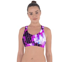 Purple Disco Ball Cross String Back Sports Bra by essentialimage