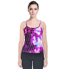 Purple Disco Ball Velvet Spaghetti Strap Top by essentialimage